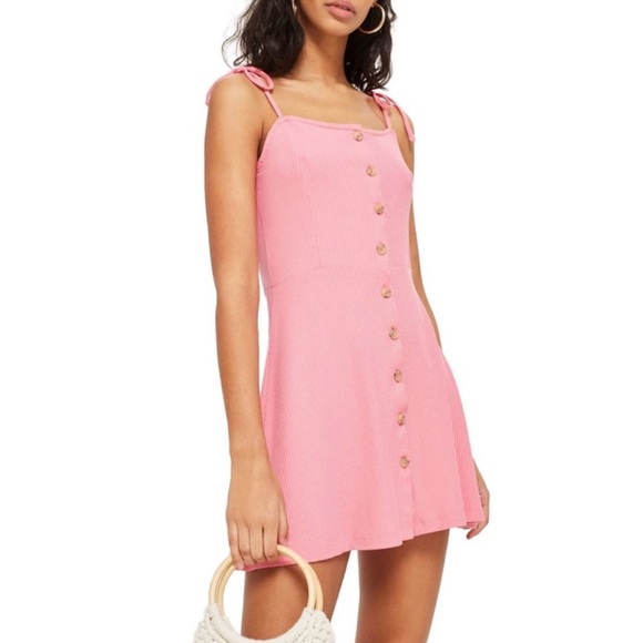Topshop Button Down Mini Dress, New - Picture 1 of 7